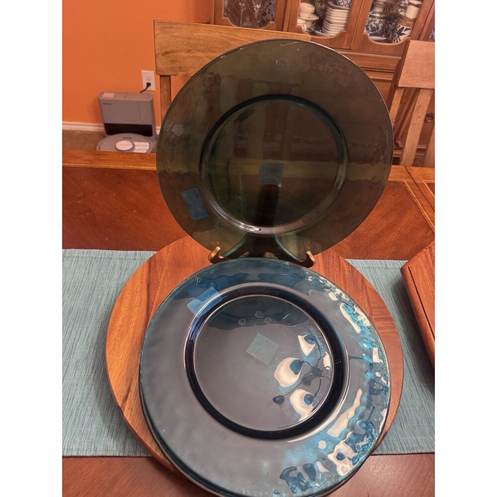 House Beautiful Glass Charger Plates 13” A Set Of 4